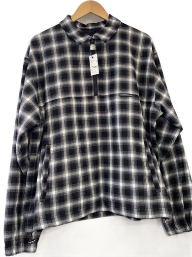 商品画像：HALF ZIP FLANNEL PULLOVER/M/ポリエステル/BLK/チェック// 1