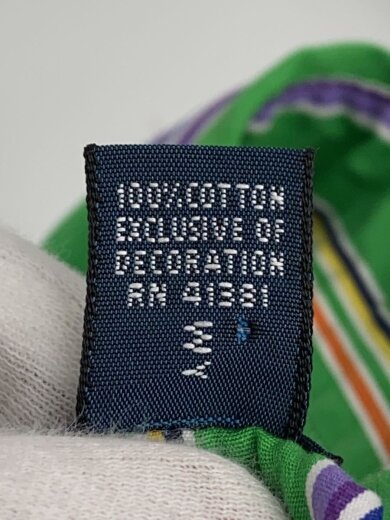 商品画像：長袖シャツ/L/コットン/GRN/ストライプ 5