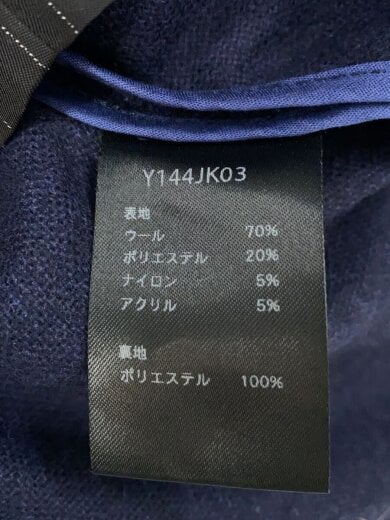 商品画像：変形テーラードジャケット/M/ウール/NVY/無地/Y144JK03 4
