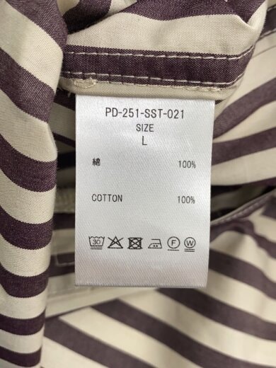 商品画像：25ss/BOWTIE WORKSHIRT/半袖シャツ/L/コットン/BEG/ストライプ 4