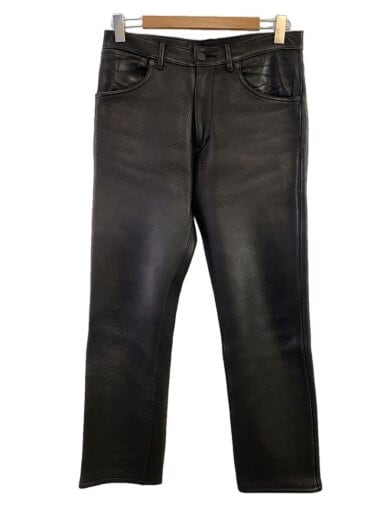 商品画像：ディアスキンレザーストレートパンツ/ボトム/2/レザー/BLK/L03-03013 1