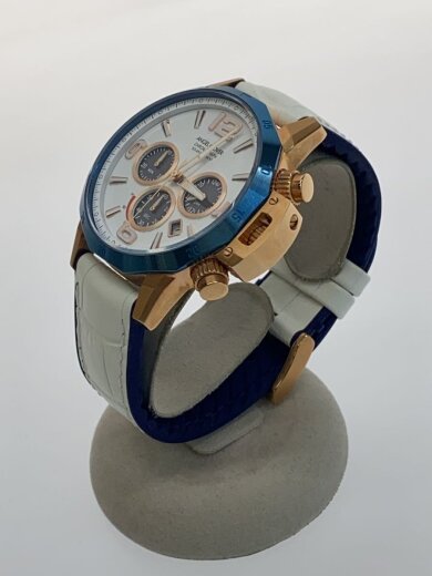 商品画像：ソーラー腕時計/アナログ/レザー/BLU/WHT/NTS45 2