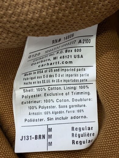 商品画像：USA製/アクティブジャケット/M/コットン/CML/J131-BRN 4