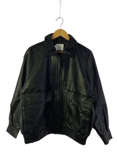 商品画像：レザージャケット・ブルゾン/M/フェイクレザー/BLK/243-1524 1