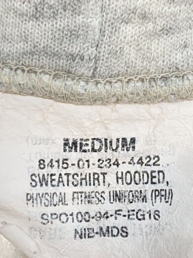 商品画像：ジップパーカー/M/コットン/GRY/8415-01-234-4422 3