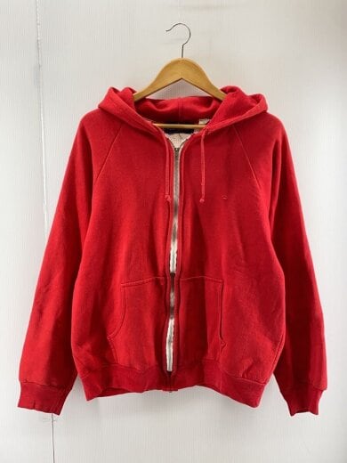 商品画像：70S/片爪/サーマル/ジップパーカー/XL/コットン/RED/無地 1