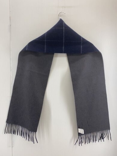 商品画像：ウィンドウペンチャック゜マフラー/カシミア100％/NVY/チェック/メンズ/11-45-0484-445 6