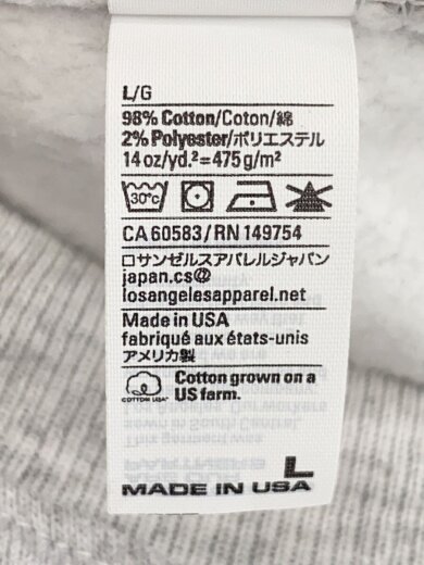 商品画像：14oz/USA製/スウェット/L/コットン/GRY/無地// 4