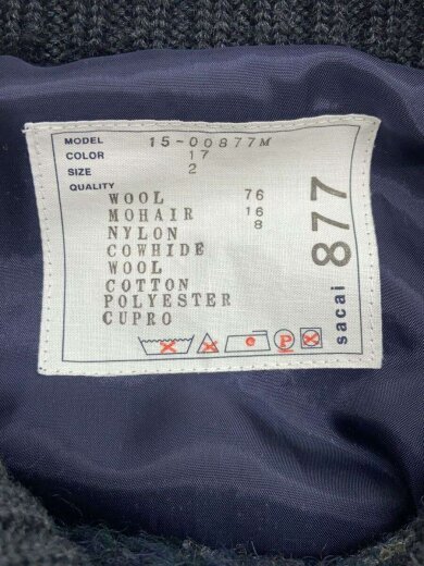 商品画像：ジャケット/2/モヘア/NVY/総柄/15-00877M// 3