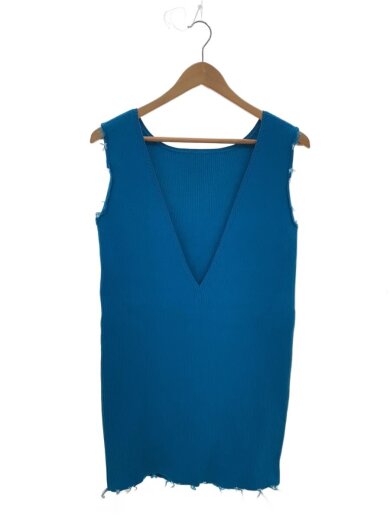 商品画像：ニットベスト(厚手)/FREE/コットン/BLU/無地/012201050250 1