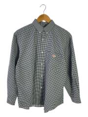 長袖ブラウス/36/コットン/BLK/チェック