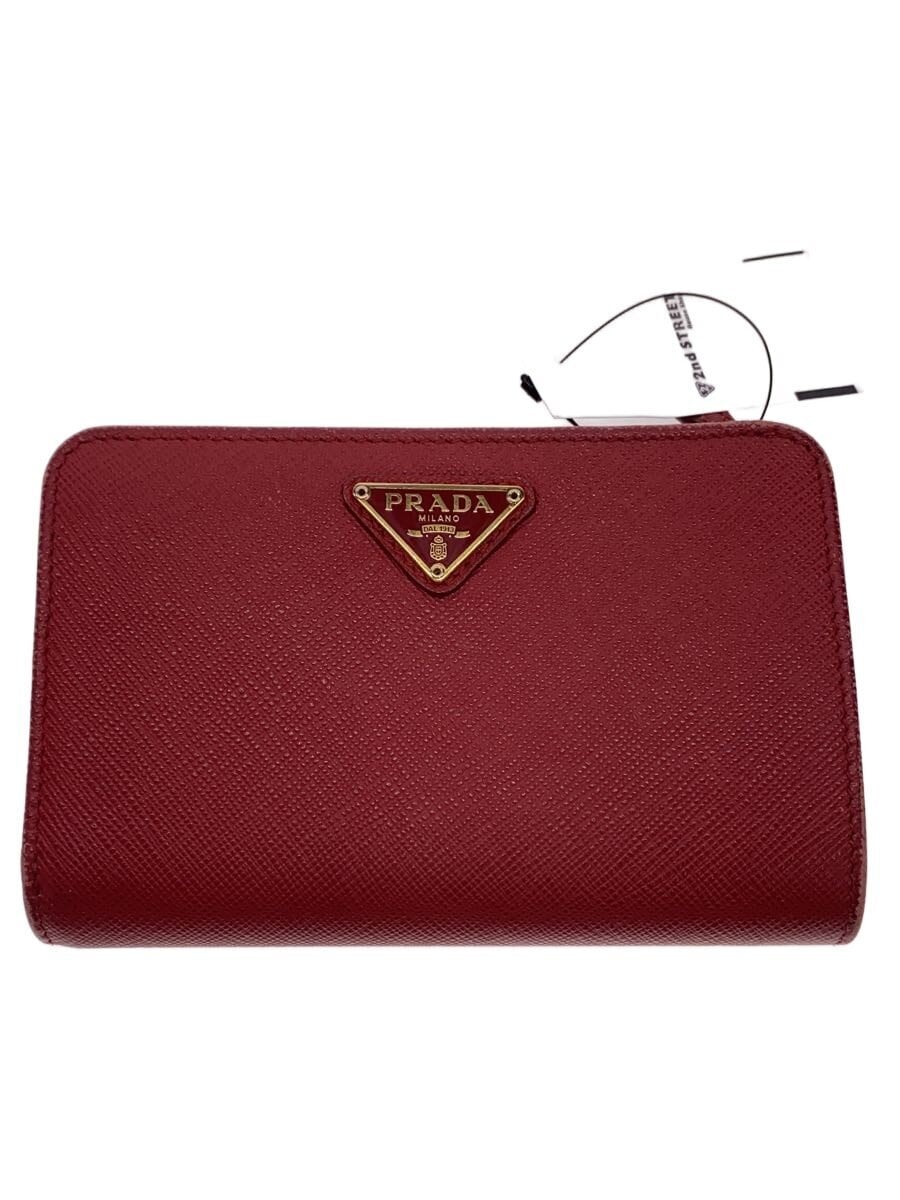 PRADA / 2つ折り財布/レザー/RED/レディース/1ML018