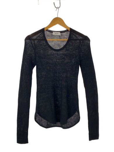 商品画像：ウォッシャブルアルパカUネックシアーニットセーター/one/ポリエステル/BLK/MWNT244001 1