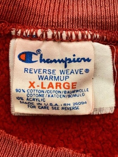 商品画像：REVERS WEAVE WARMUP//スウェット/L/コットン/RED/無地 3
