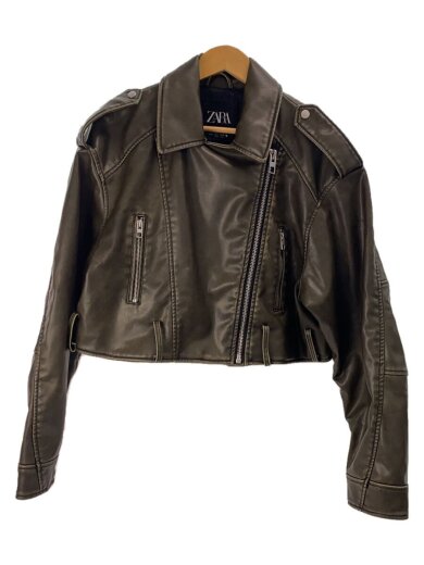 画像：ZARAレザージャケット・ブルゾン/--/レザー/BRW/4341/836/8221