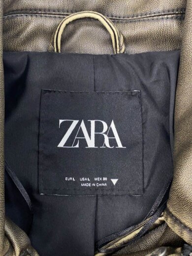 画像：ZARAレザージャケット・ブルゾン/--/レザー/BRW/4341/836/8223