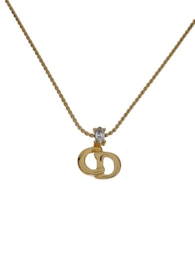 商品画像：ネックレス/ヴィンテージ/CDロゴ/1粒ストーン/GLD/トップ有/レディース// 1