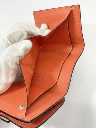 商品画像：内側汚れ有/3つ折り財布/レザー/CRM/無地/レディース// 5