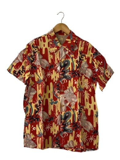 商品画像：アロハシャツ/L/レーヨン/RED/総柄// 1