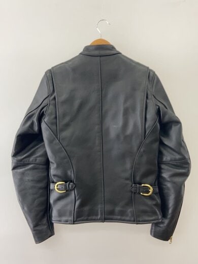 商品画像：シングルライダースジャケット/34/レザー/BLK/無地/72796A 04// 2