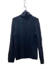 タートルネック/ケーブルニット・セーター(厚手)/品質表示無し/ネイビー