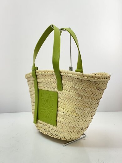 商品画像：バスケットバッグスモール/(ヤシの葉＆カーフスキン)/カゴバッグ/ベージュ 2