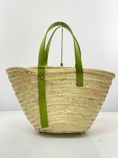 商品画像：バスケットバッグスモール/(ヤシの葉＆カーフスキン)/カゴバッグ/ベージュ 3