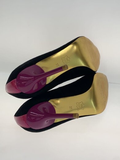 商品画像：ヒールパンプス/37/ブラック/ピンク/レザー 4