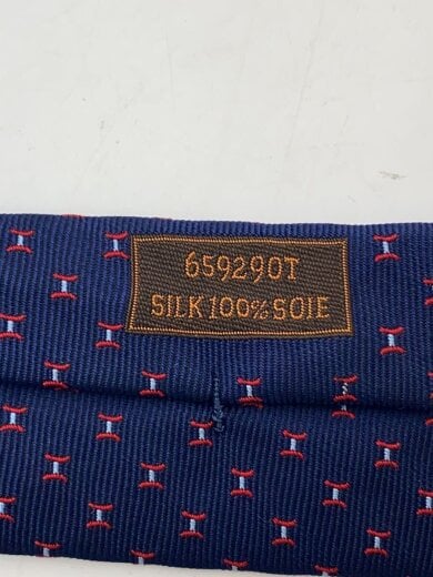 商品画像：ネクタイ/H柄/シルク/ネイビー/総柄/メンズ 4