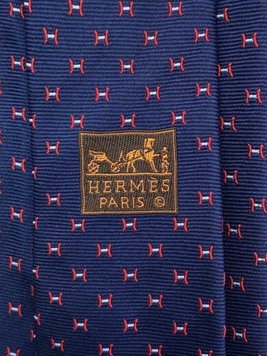 商品画像：ネクタイ/H柄/シルク/ネイビー/総柄/メンズ 5