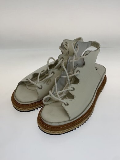 商品画像：レースアップサンダル/ホワイト/レザー/YD-E31-709 2