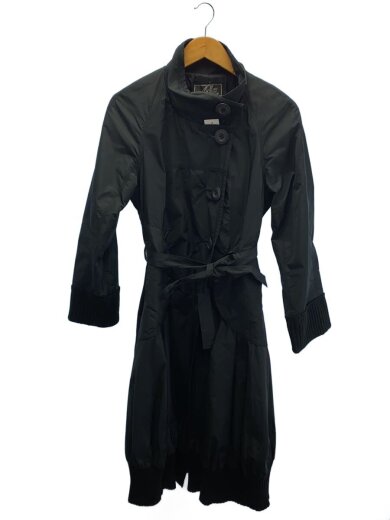 商品画像：リブ装飾コート/42/ポリエステル/ブラック/袖リブ/裾リブ/1762530 1