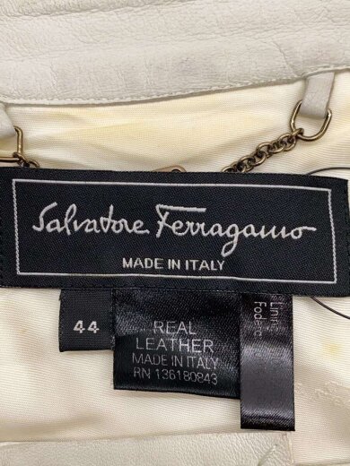 商品画像：レザージャケット・ブルゾン/44/レザー/ホワイト 3