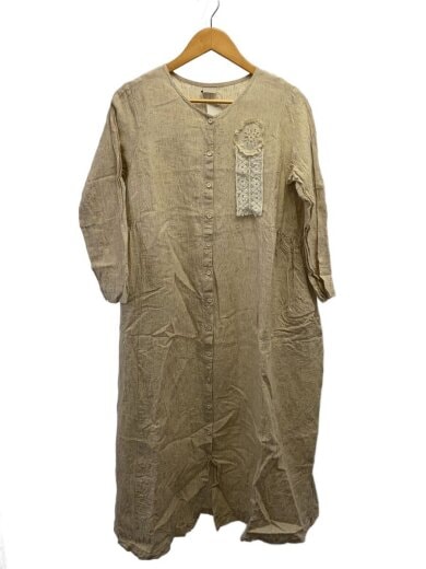 商品画像：アンティークレースギャザーワンピース/長袖ワンピース/FREE/リネン/アイボリー/SKB-2100191 1