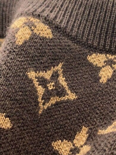 商品画像：モノグラムエンブロイダードクルーネックセーター/XL/ウール/ブラウン/RM232 ZLL HPN95W 8