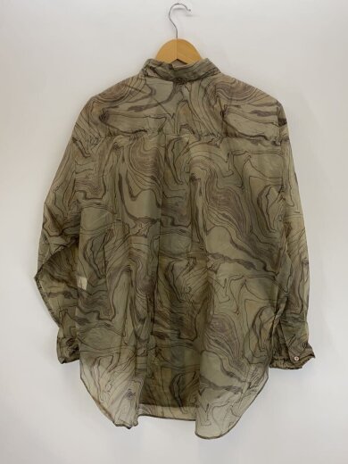 商品画像：SUKE MARBLE PRINT SHIRT/36/ナイロン/カーキ/8611-242-0123 2
