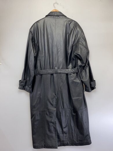 商品画像：ボタン欠損、緩み有/ライナー欠品/Leather Long Coat/L/レザー/ブラック// 2