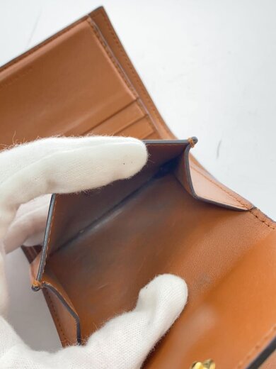 商品画像：変色有/3つ折り財布/レザー/カーキ/レディース/10d782 6