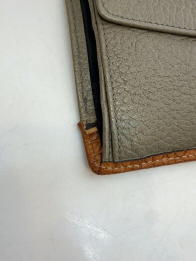 商品画像：2つ折り財布/レザー/GRY// 8