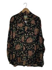 アロハシャツ/XL/レーヨン/ブラック/総柄/1402