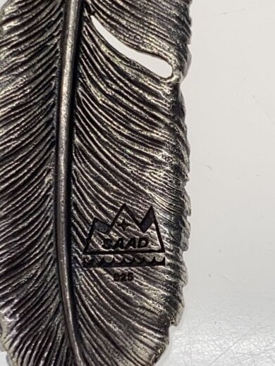 商品画像：ペンダントトップ/SV925/カラーストーン/メンズ/P-207-OZ-T-R/右向きフェザー 3