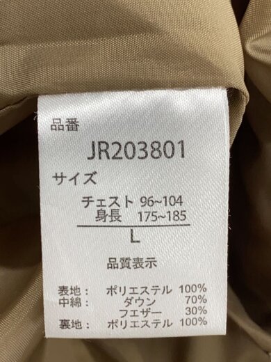 商品画像：ダウンジャケット/L/ポリエステル/キャメル/JR203801 4