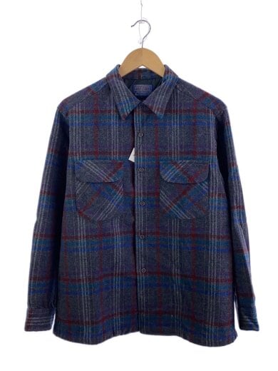 商品画像：長袖シャツ/L/ウール/ネイビー/チェック// 1