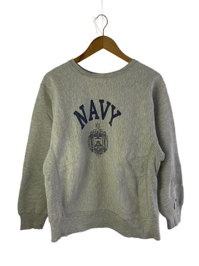 商品画像：スウェット/L/コットン/グレー/80s/RW/NAVY染み込みプリント 1