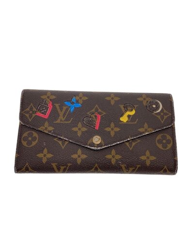 商品画像：ポルト・フォイユ・サラ_モノグラム・キャンバス_ラブロック/PVC/BRW/総柄/レディース 1