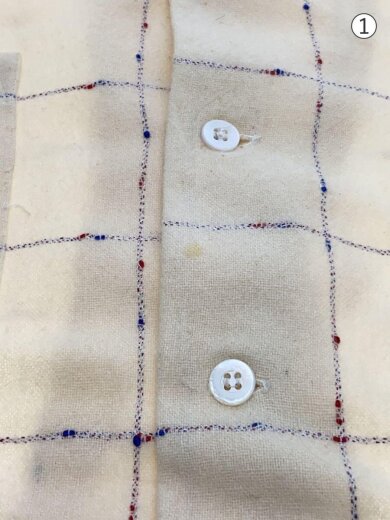 商品画像：Gmae and Lake/長袖シャツ/L/ウール/ホワイト/チェック/ループカラー 5