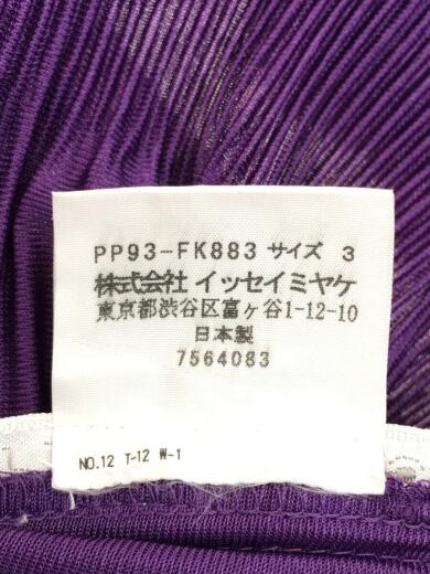 画像：PLEATS PLEASE ISSEY MIYAKEプリーツ/タートルネックノースリーブカットソー/3/ポリエステル/PUP/pp93-fk8834