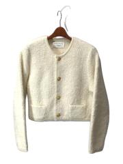 23AW/ムートンクルーネックカーディガン/S/ウール/IVO/12-02-34-02201