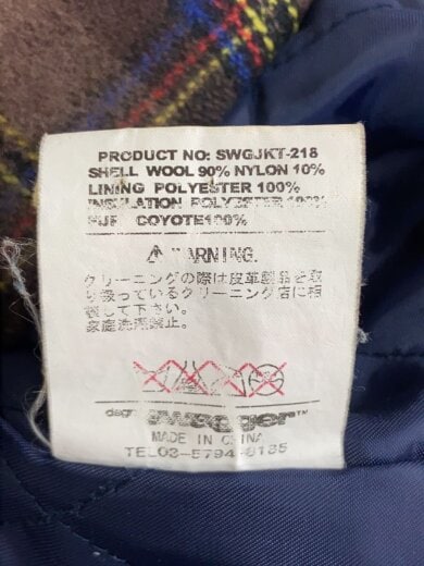 商品画像：ダッフル/ファー/ブルゾン/XL/ウール/BRW/チェック// 4