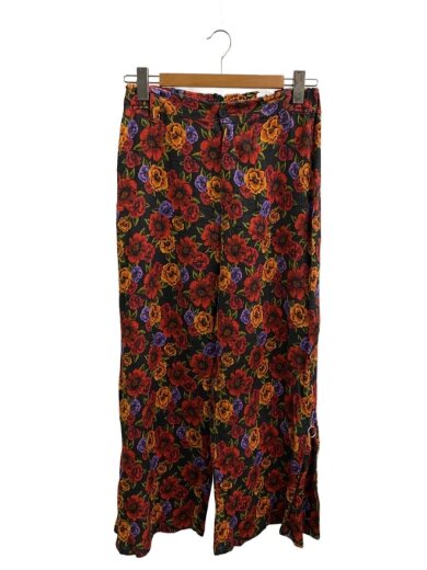 画像：RNAフラワー総柄サイドジップパンツ/ボトム/M/コットン/RED/花柄/R-43051